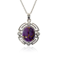 Kingman Purple Mojave Turquoise Silver Necklace