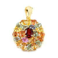 Mozambique Garnet Silver Pendant