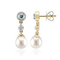 9K White South Sea Pearl Gold Earrings (Michelle Albala)