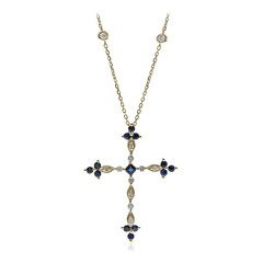 14K Ceylon Sapphire Gold Necklace (CIRARI)