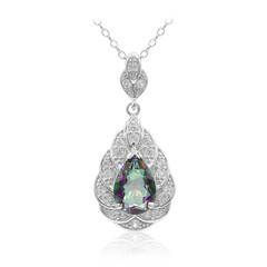 Green Mystic Quartz Silver Necklace