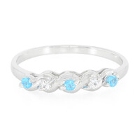 Neon Blue Apatite Silver Ring
