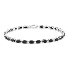 Black Spinel Silver Bracelet