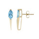 9K Swiss Blue Topaz Gold Earrings (de Melo)