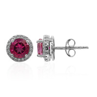 Pink Topaz Silver Earrings