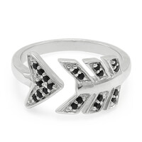 Black Spinel Silver Ring