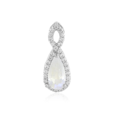 Rainbow Moonstone Silver Pendant