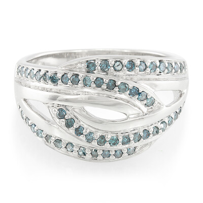 Fancy Diamond Silver Ring