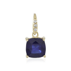 9K Madagascar Blue Sapphire Gold Pendant