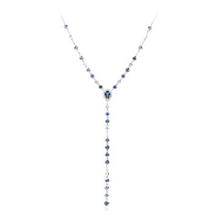 14K Ceylon Blue Sapphire Gold Necklace (CIRARI)