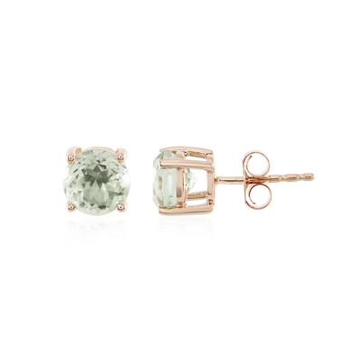 Green Amethyst Silver Earrings