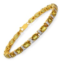 Yellow Beryl Silver Bracelet
