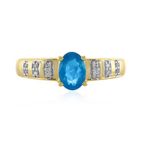 Neon Blue Apatite Silver Ring