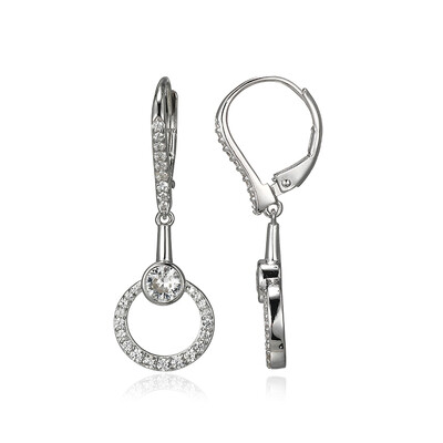 Zircon Silver Earrings (Adela Silber)