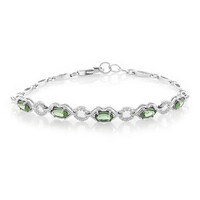 Chrome Apatite Silver Bracelet