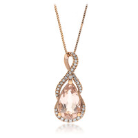 10K AAA Morganite Gold Necklace