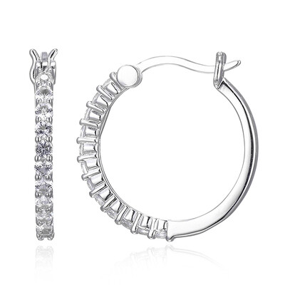 White Topaz Silver Earrings