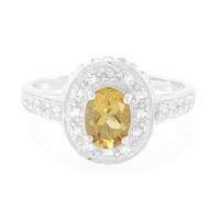 Champagne Quartz Silver Ring