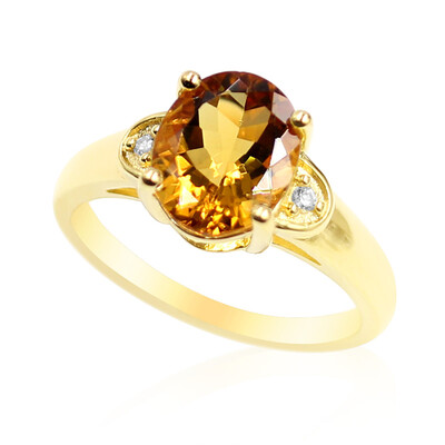 Cognac Scapolite Silver Ring