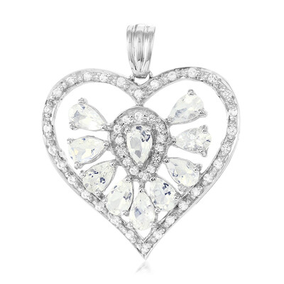 Rainbow Moonstone Silver Pendant