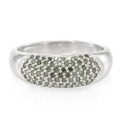 Fancy Diamond Silver Ring