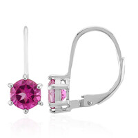 Pink Topaz Silver Earrings