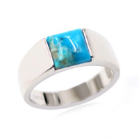 Kingman Blue Mojave Turquoise Silver Ring (Faszination Türkis)
