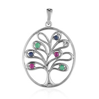 Blue Sapphire Silver Pendant