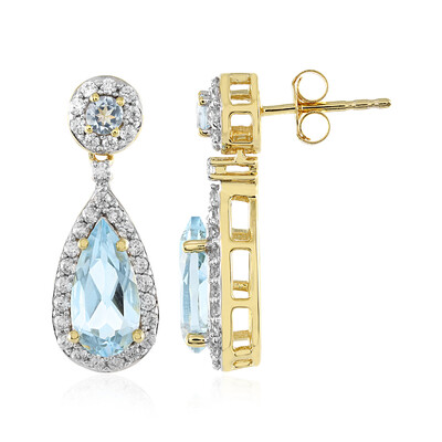 Sky Blue Topaz Silver Earrings
