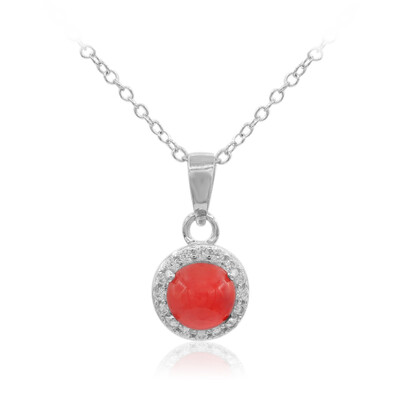 Red Ethiopian Opal Silver Necklace