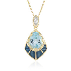 Sky Blue Topaz Silver Necklace (Adela Silber)
