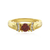Red Zircon Silver Ring