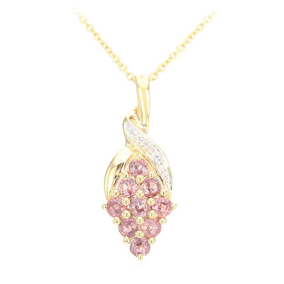 18K Unheated Padparadscha Sapphire Gold Necklace (AMAYANI)