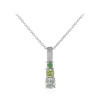 Green Amethyst Silver Necklace