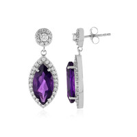 Siberian Amethyst Silver Earrings