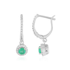 Russian Emerald Silver Earrings