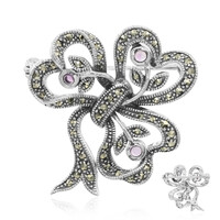 Amethyst Silver Brooch