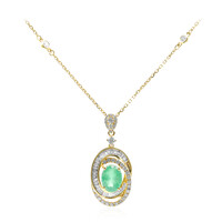 14K AAA Zambian Emerald Gold Necklace (CIRARI)