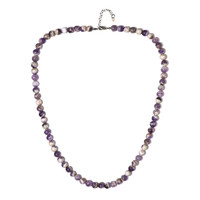 Chevron Amethyst Silver Necklace