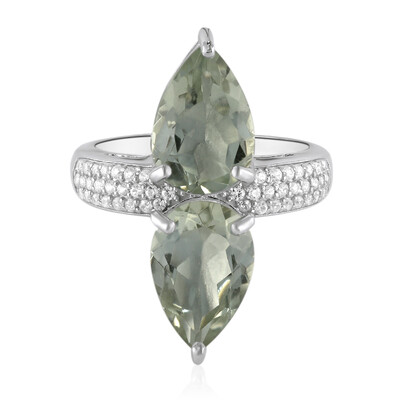 Green Amethyst Silver Ring