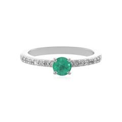 Colombian Emerald Silver Ring