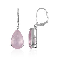 Purple Pastel Quartz Silver Earrings