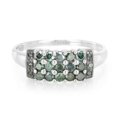 Fancy Diamond Silver Ring