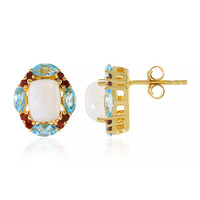 Rainbow Moonstone Silver Earrings