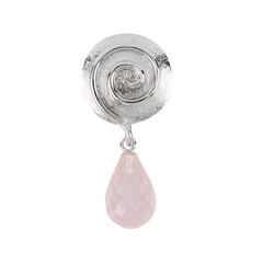 Rose Quartz Silver Pendant