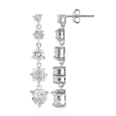 White Topaz Silver Earrings