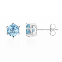 Sky Blue Topaz Silver Earrings