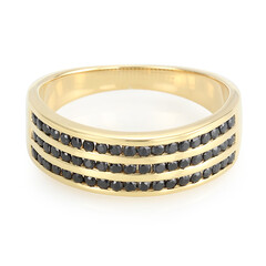 Black Spinel Silver Ring