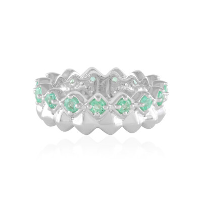 Russian Emerald Silver Ring (de Melo)