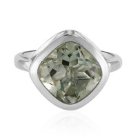 Green Amethyst Silver Ring
